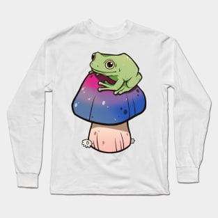 Bisexual Pride Mushroom Frog Long Sleeve T-Shirt